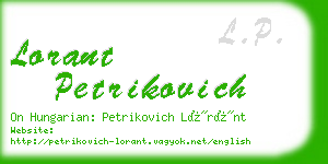 lorant petrikovich business card